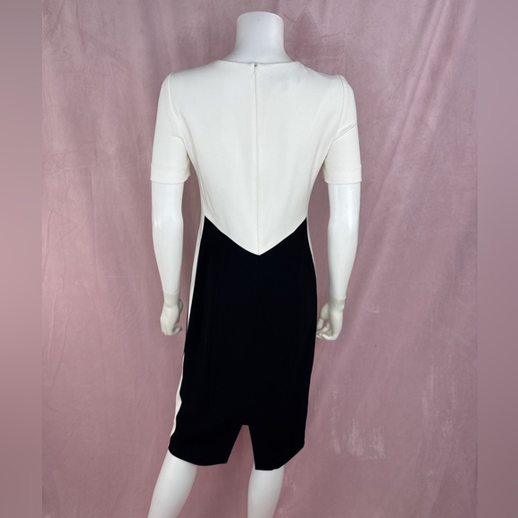 Judith and Charles Womens Black White Sheath Dress Size 6 Short Sleeve Workwear - Picture 3 of 8